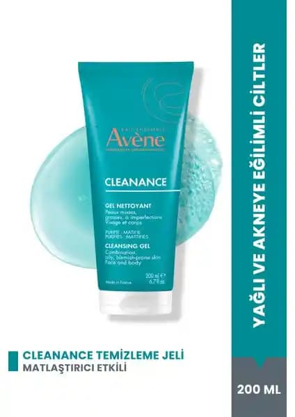 Avene Cleanance Yağlı ve Akneye Eğilimli Ciltler İçin Günlük Temizlik Jeli Ürünü
