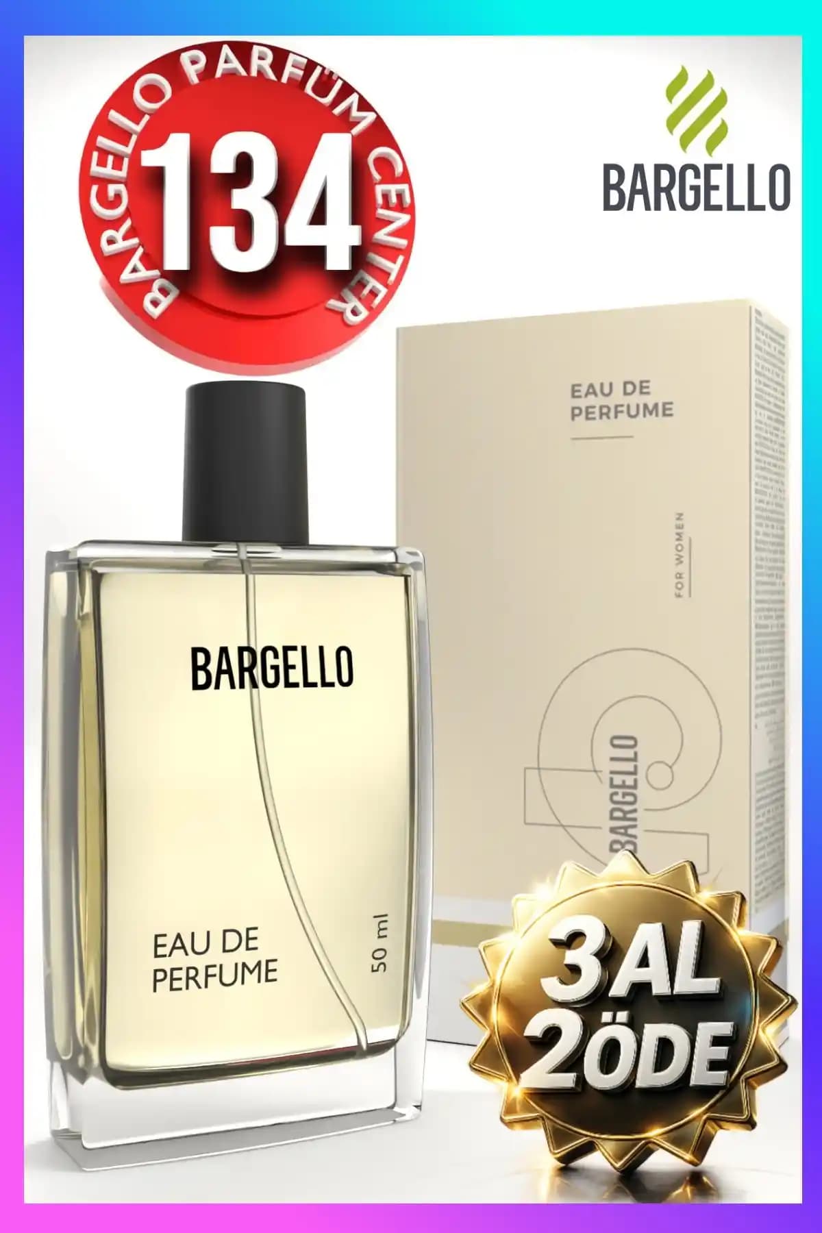 Bargello 134 Kadın Parfümü 50 ml Eau de Parfum Oriental Zarif ve Kalıcı Kokusu