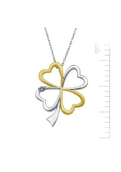 Bella Gloria 925 Ayar Gümüş Pırlanta Şans Kolyesi Zarif ve Anlamlı Tasarım