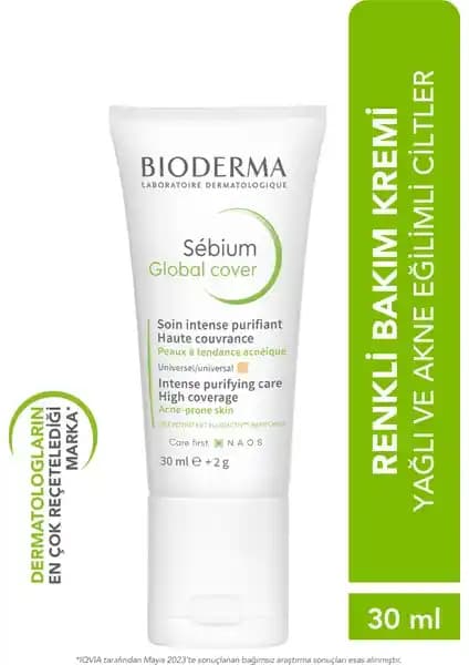 Bioderma Sebium Global Cover Hassas ve Akne Eğilimli Ciltler İçin Renkli Bakım Kremi