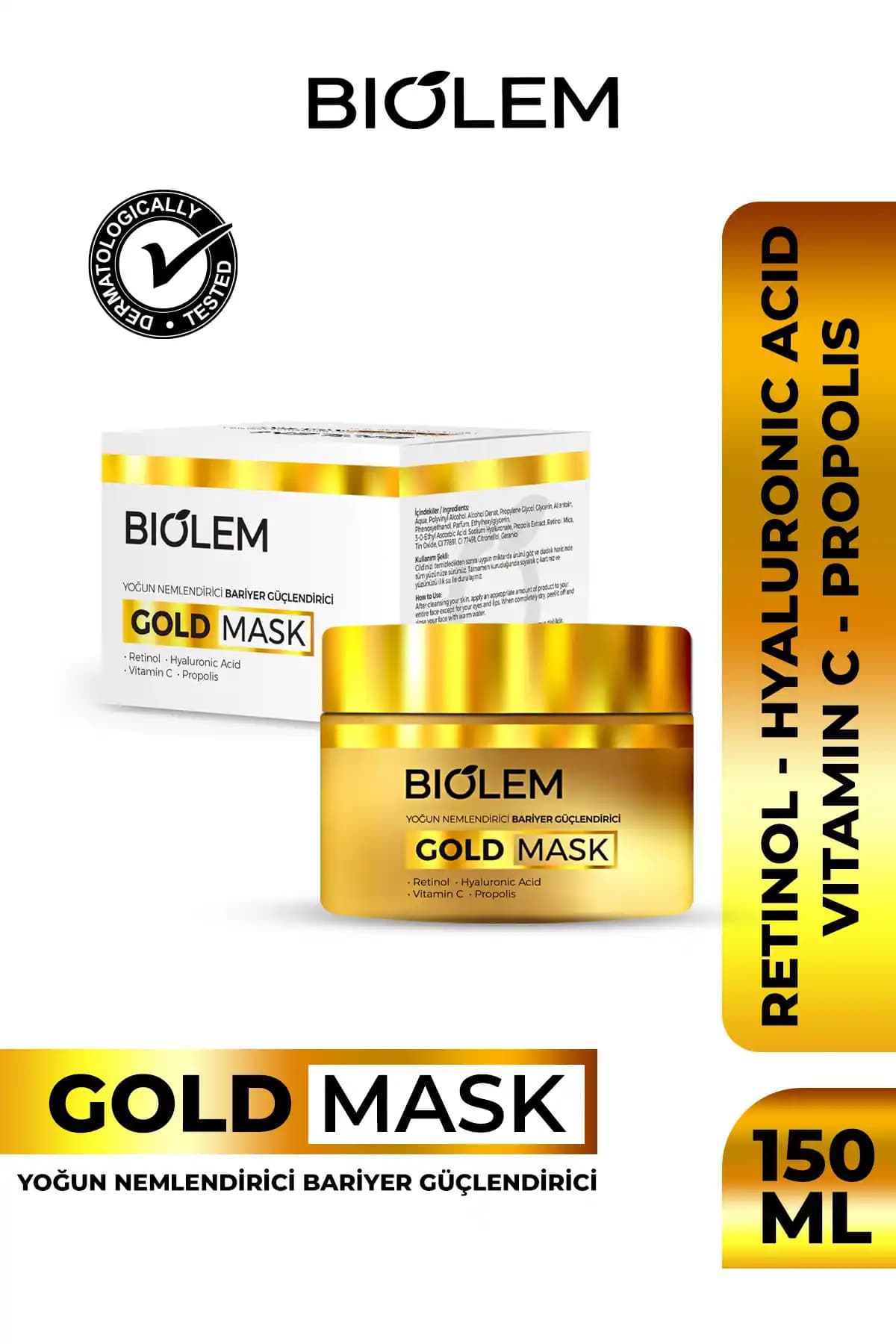 Biolem Gold Mask: Hyalüronik Asit ve Kolajen İçeren Yaşlanma Karşıtı Yüz Maskesi Tanıtımı