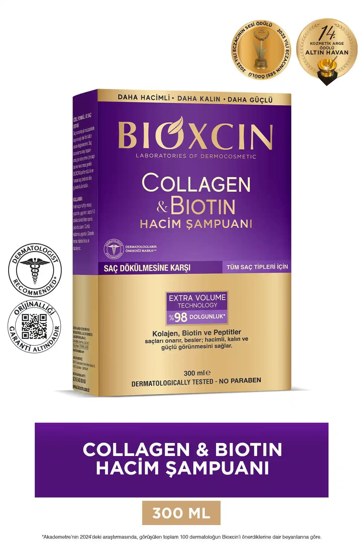 Bioxcin Collagen Biotin Ekstra Hacim Şampuanı Saçlar İçin Güçlendirici ve Doğal Çözüm