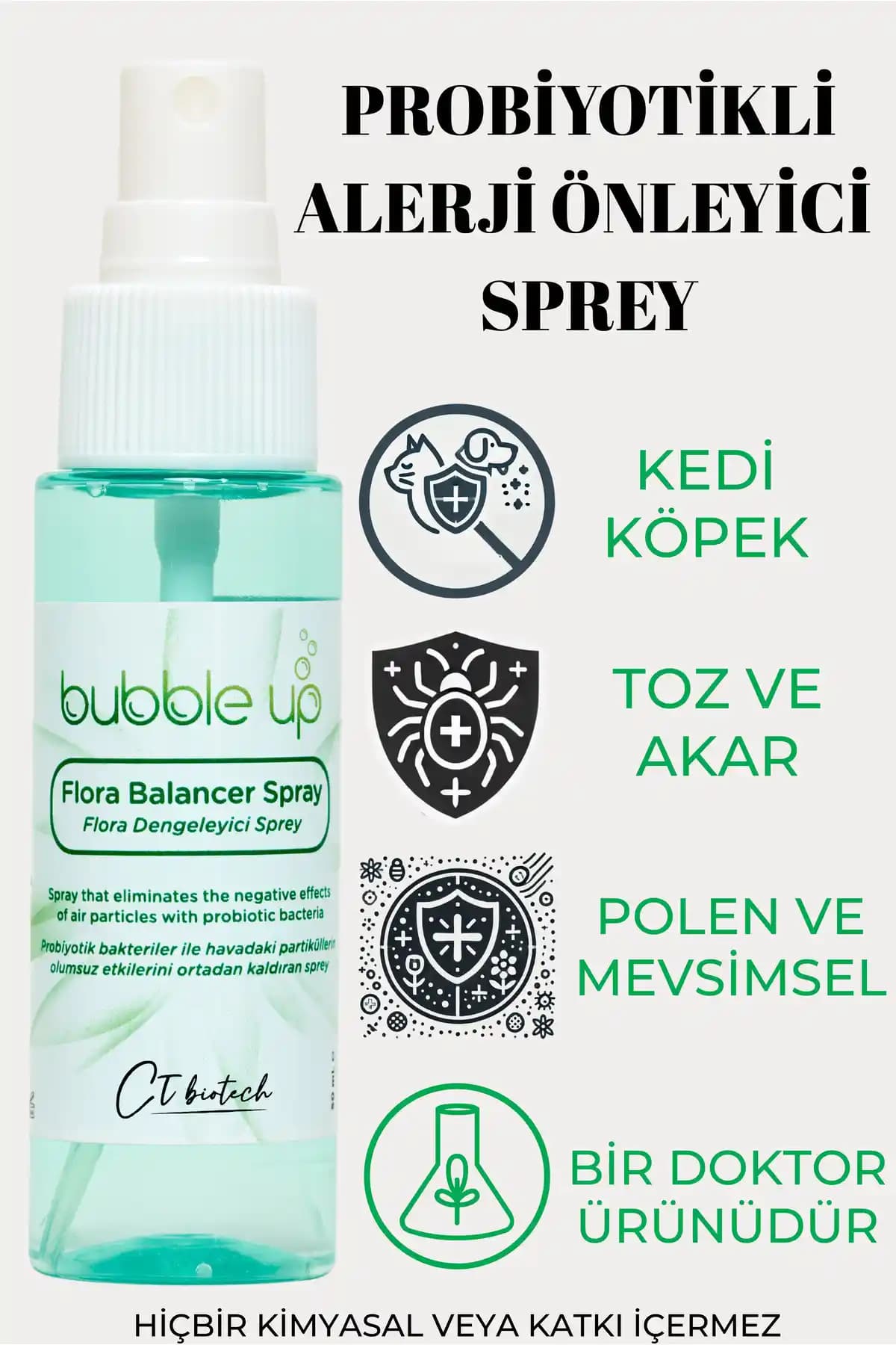 Bubble Up Probiyotikli Alerji Önleyici Sprey Doğal ve Hızlı Etkili Alerji Koruma Çözümü