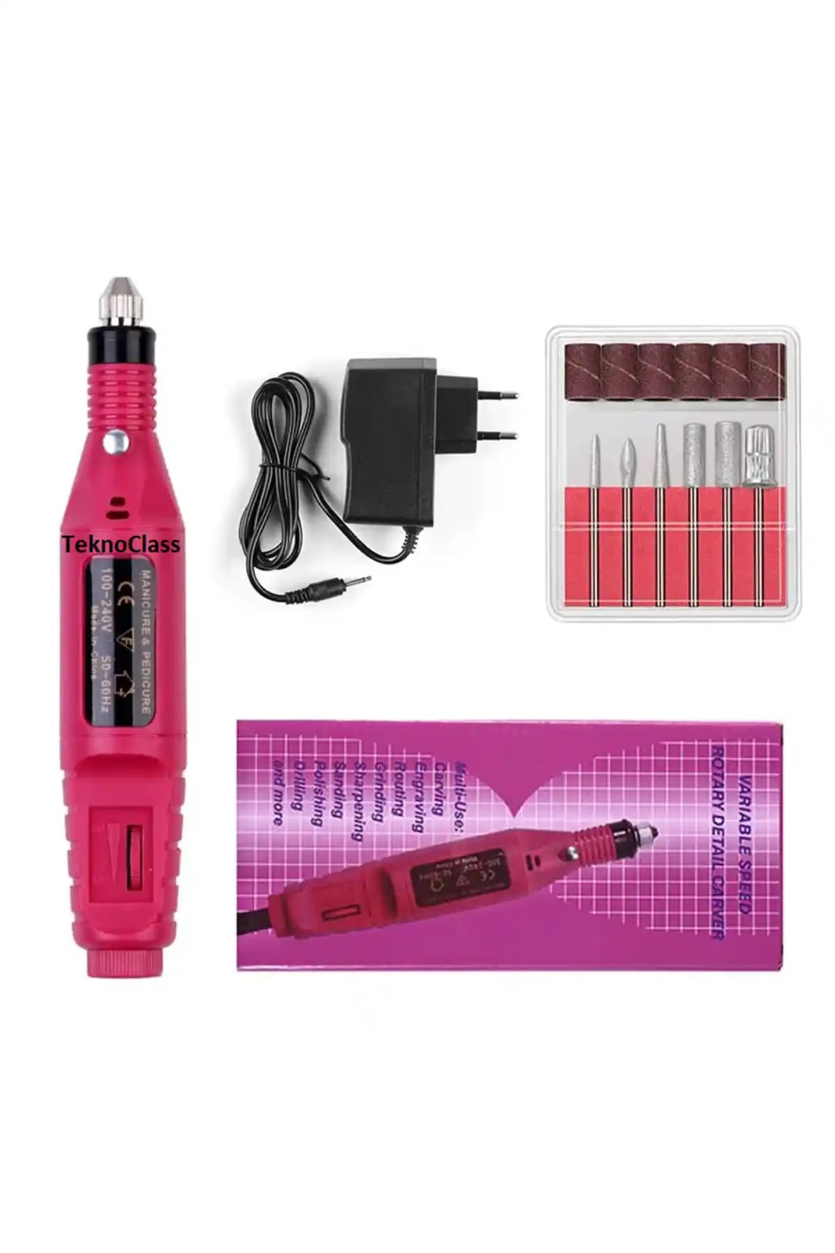 Canderel Elektrikli 12V Tırnak Törpü Seti Profesyonel ve Kişisel Bakım İçin Uygun