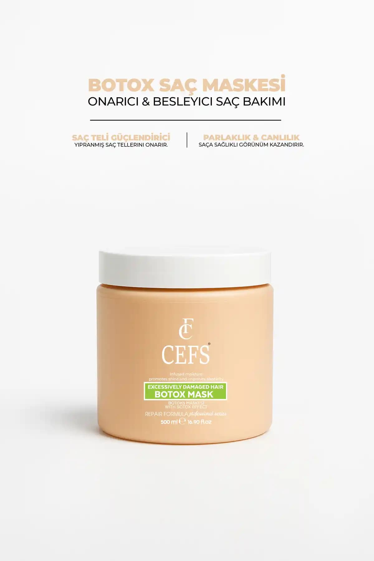 Cefs Keratin Botoks Etkili Yoğun Saç Bakım Maskesi Güç ve Parlaklık Sağlayan Formül