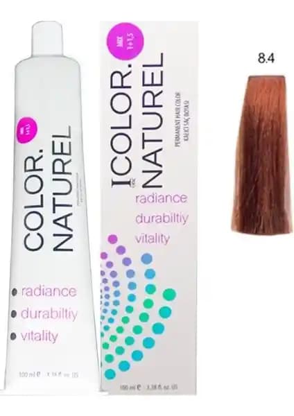 Color Naturel 8.4 Açık Bakır Saç Boyası: Kalıcı ve Doğal İçerikli Saç Boyama Ürünü