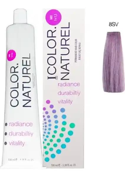 Color Naturel Saç Boyası 8SV Açık Viyole Kumral Kalıcı ve Doğal Renk Sağlayan Ürün