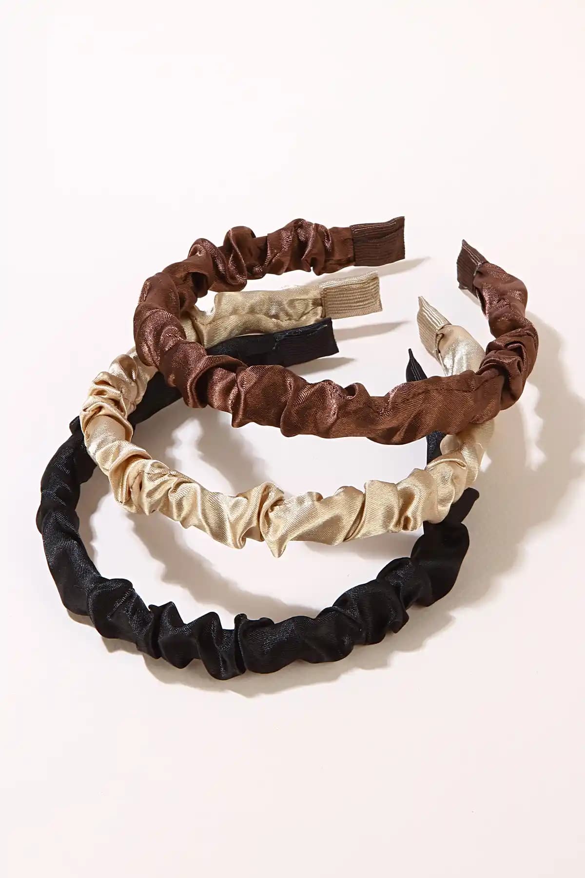 CSR Aksesuar 3'lü Nude Saten Taç Seti Şık ve Kullanışlı Saç Aksesuarları