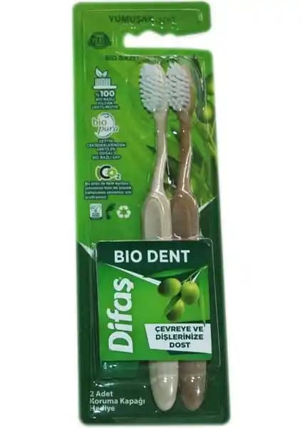 Difaş Bio Dent Bio Bazlı 2'li Diş Fırçası Hassas Dişler ve Diş Eti Sağlığı İçin Uygun