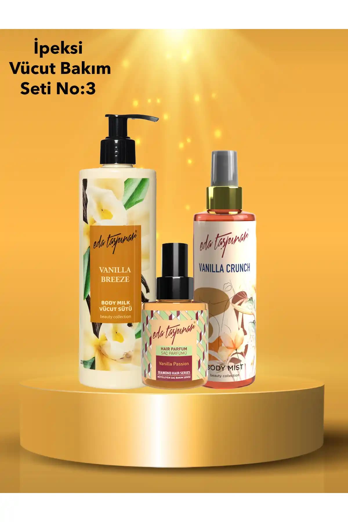 Eda Taşpınar Ipeksi Vücut Bakım Seti No.3 Vanilya Aromasıyla Lüks Deneyim