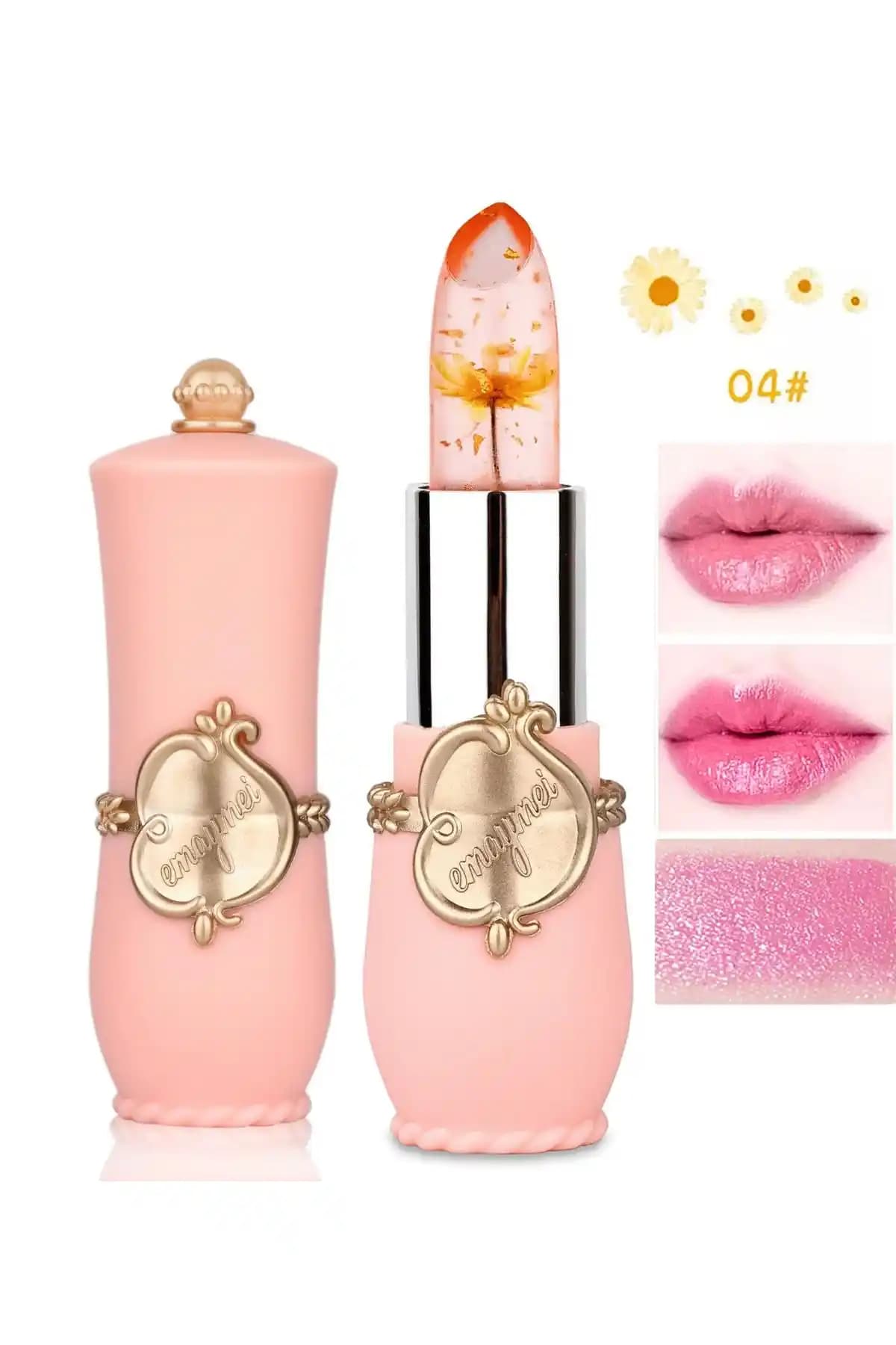 Emaymei Çiçekli Ruj: Doğal Görünüm ve Uzun Süre Kalıcılık Sağlayan Pembe Ruj