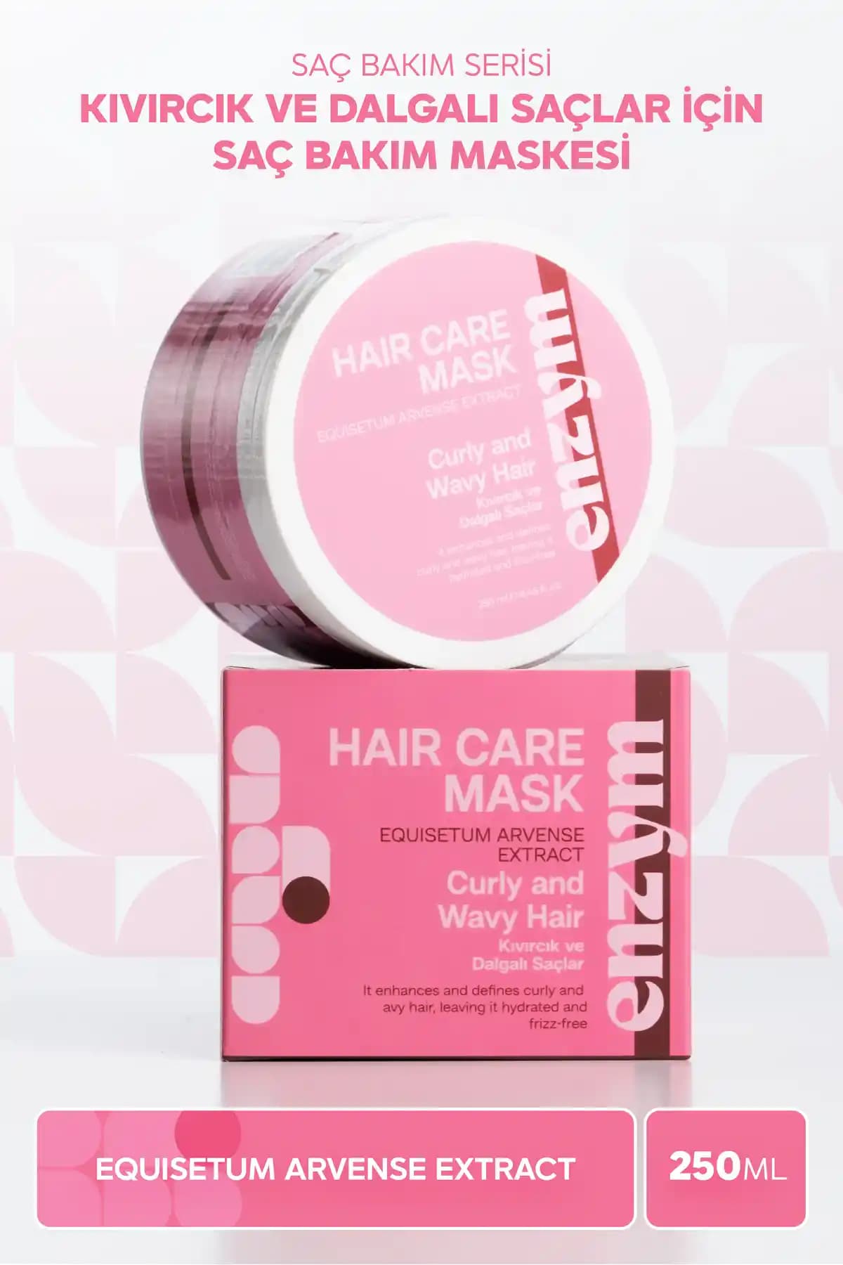 ENZYM COSMETICS Kıvırcık ve Dalgalı Saçlar İçin Bakım Maskesi 250ml Doğal Görünüm ve Sağlıklı Saçlar