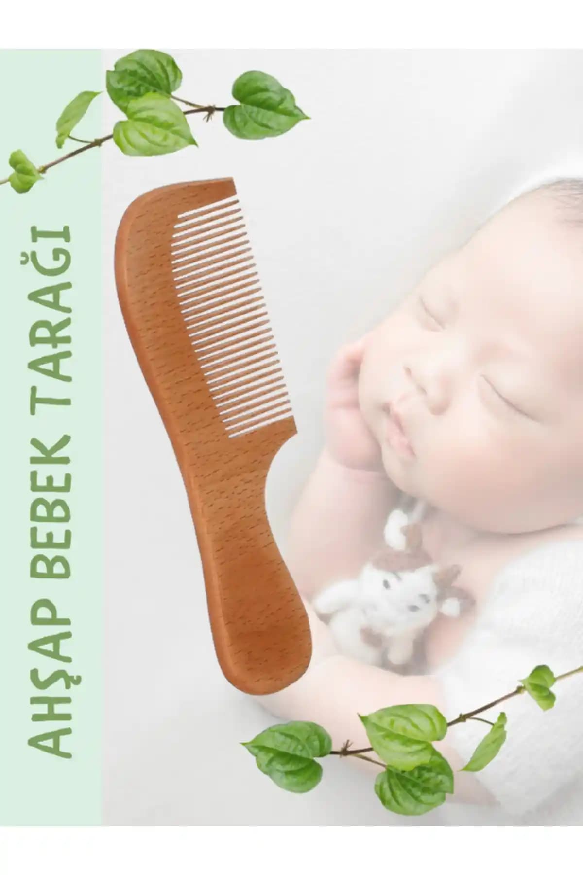 ERATOS %100 Doğal Ahşap Bebek Tarağı Güvenli ve Nazik Saç Bakımı İçin Uygun