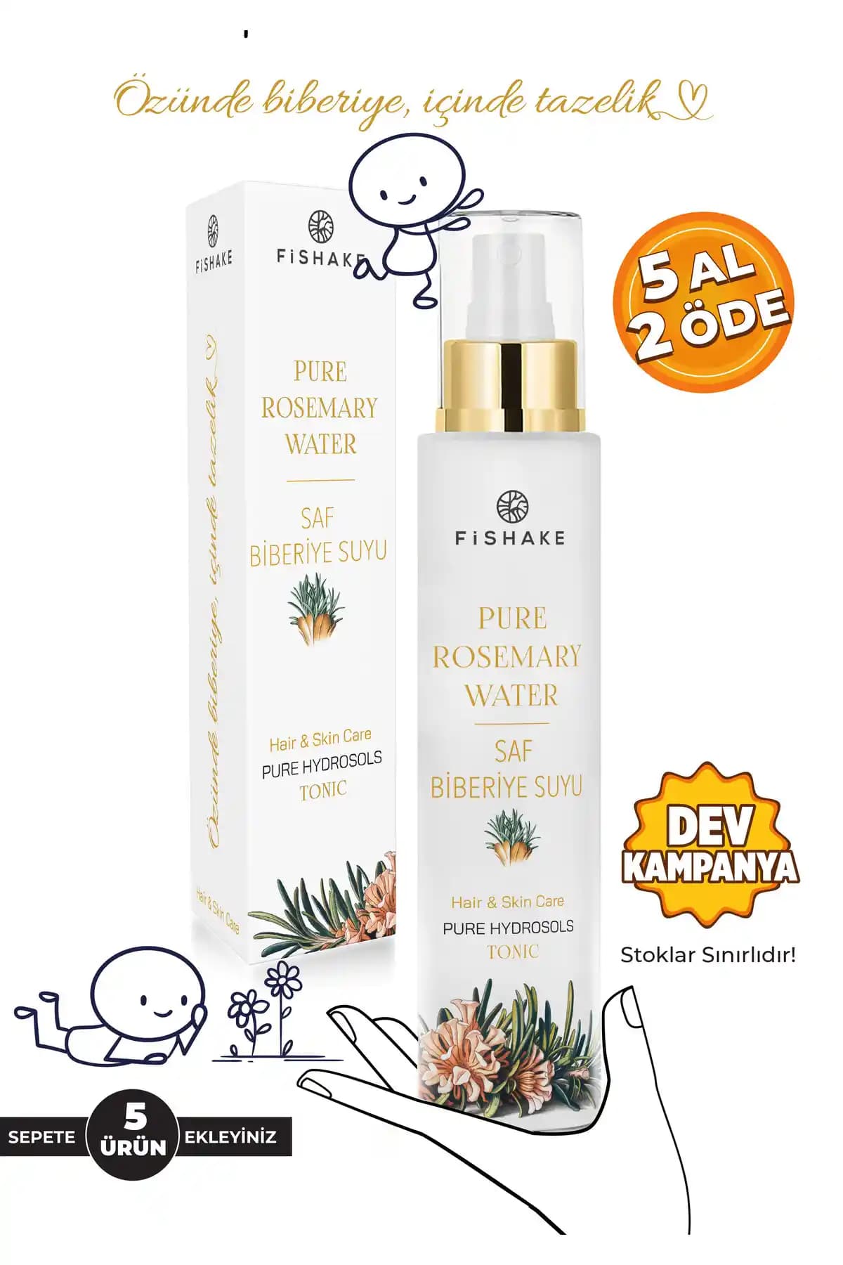 FiShake Biberiye Suyu Hızlı Saç Uzatan Sprey Doğal ve Güçlü Saç Bakım Çözümü