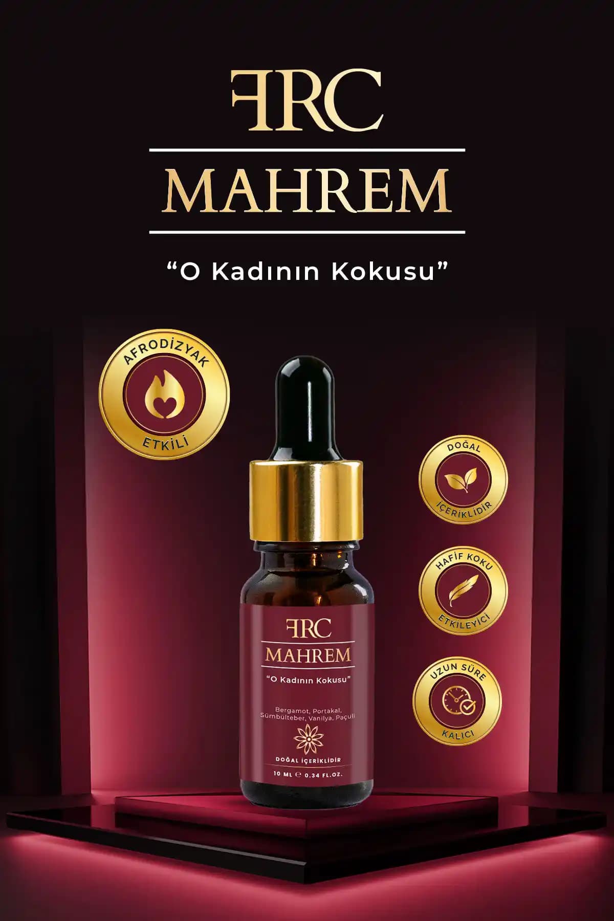 FRC ESANS Mahrem Esans Yağı: Kadınlar İçin Doğal Enerji ve Özgüven Artırıcı Aromaterapi Ürünü