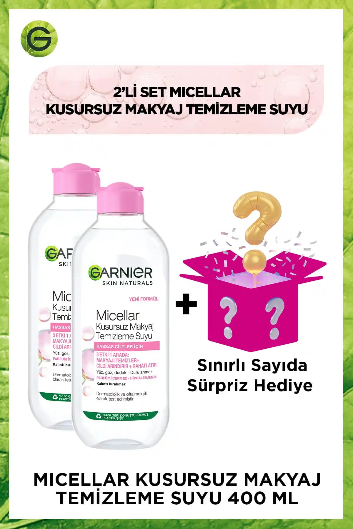 Garnier Micellar Su 400 ml ile Hassas Ciltler İçin Güvenilir Temizlik Çözümü