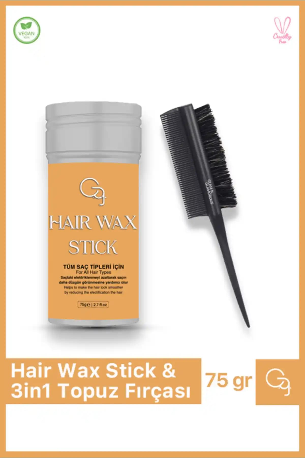 Glam Glamorous Stick Wax ve 3'ü 1 Arada Topuz Fırçası ile Saç Şıklığını Yakalayın