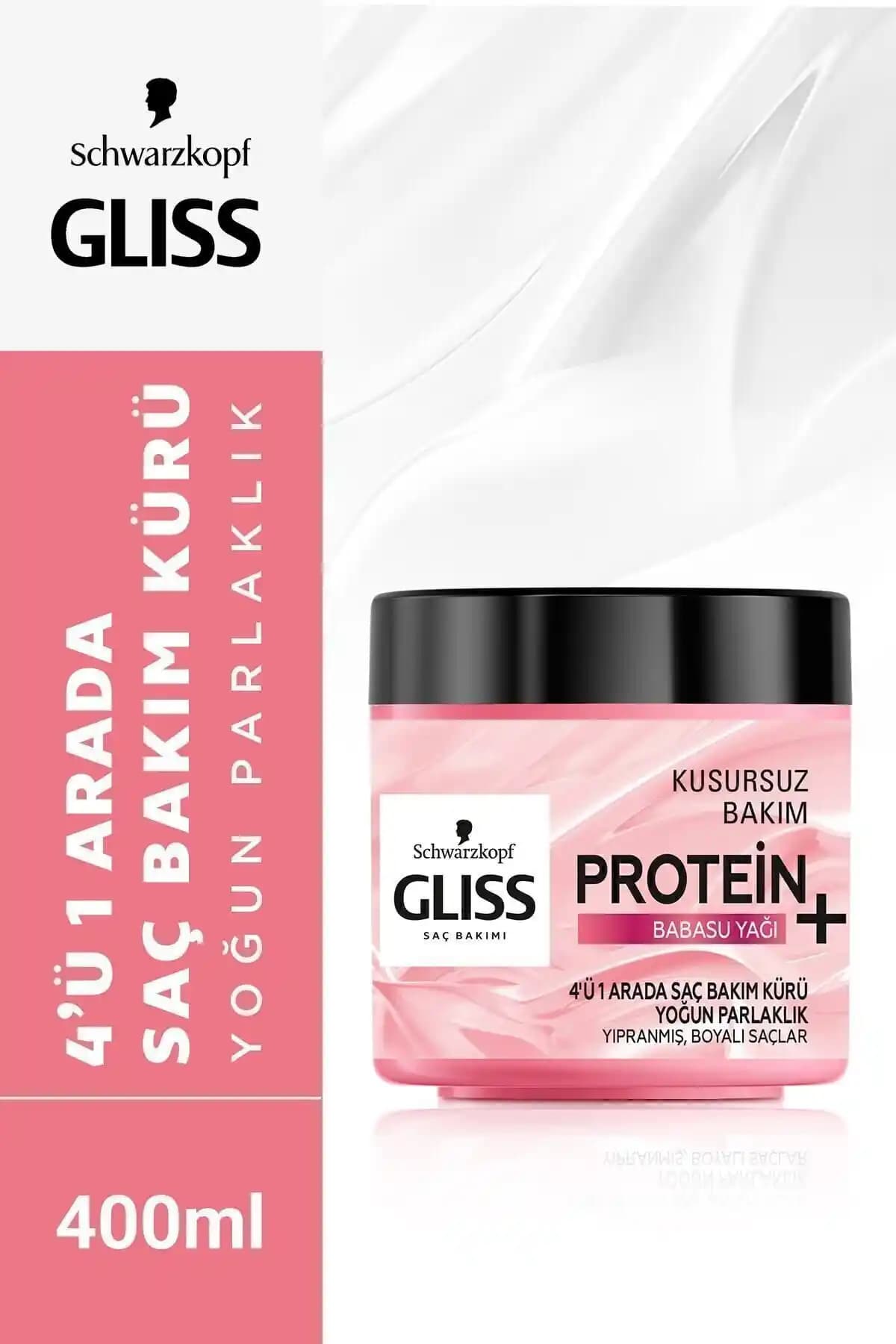 Gliss 4'ü 1 Arada Yoğun Parlaklık Veren Saç Bakım Kürü 400 ml doğal içeriklerle