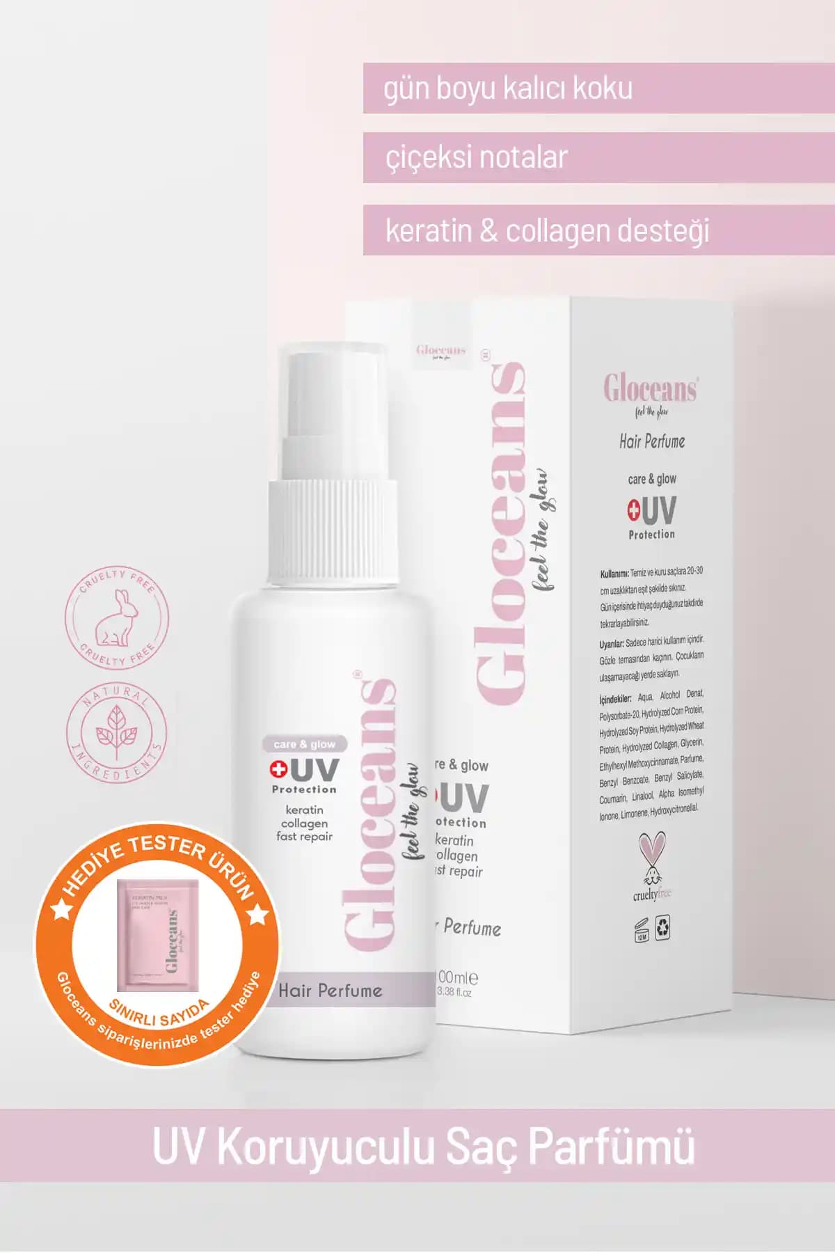 GLOCEANS Feel the Glow Care&glow Saç Parfümü: Kalıcı ve Ferah Kokulu Saç Bakım Ürünü