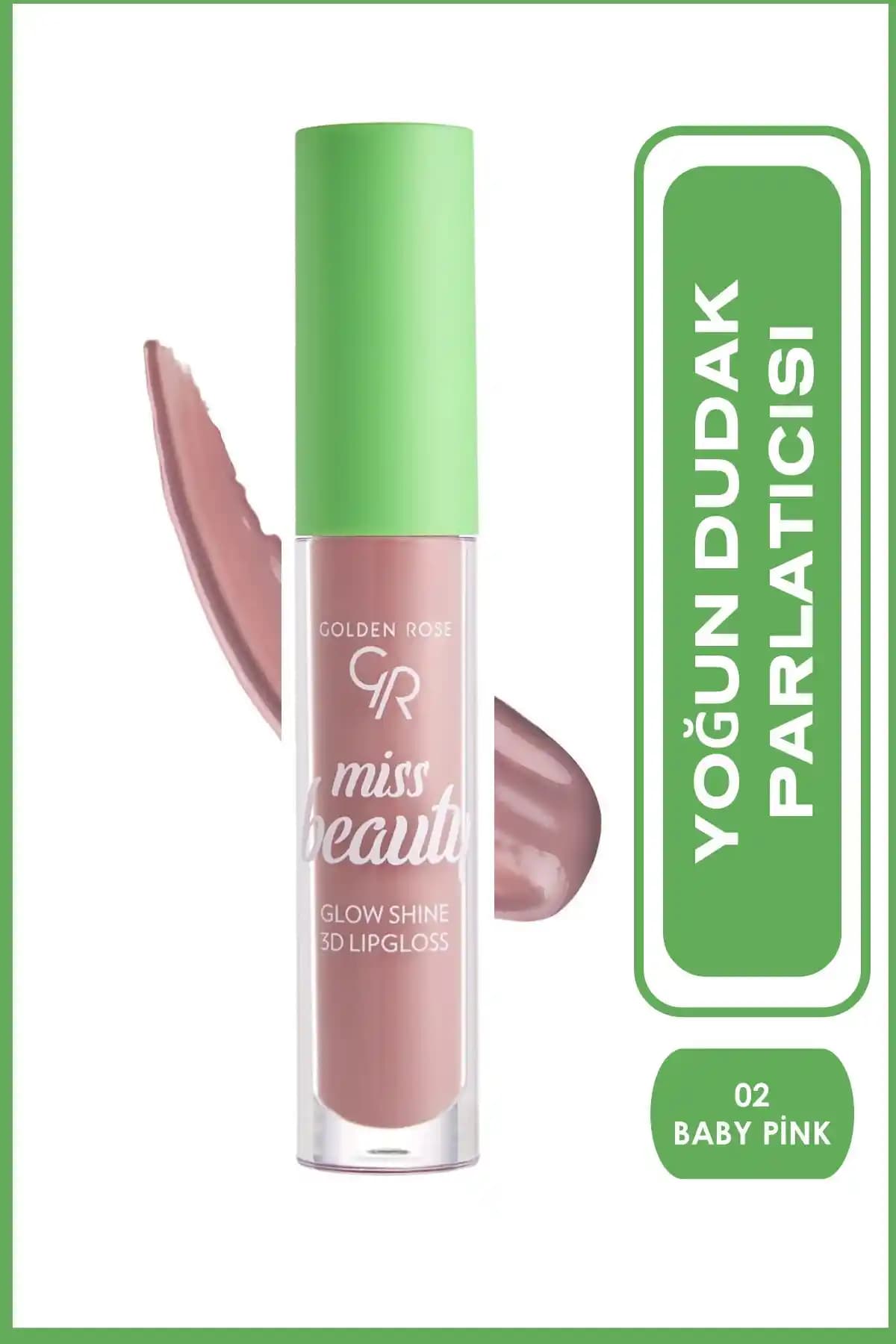 Golden Rose Miss Beauty Glow Shine 3D Lipgloss 02 Baby Pink Dudak Parlaklığı ve Hacim Kazandırıcı