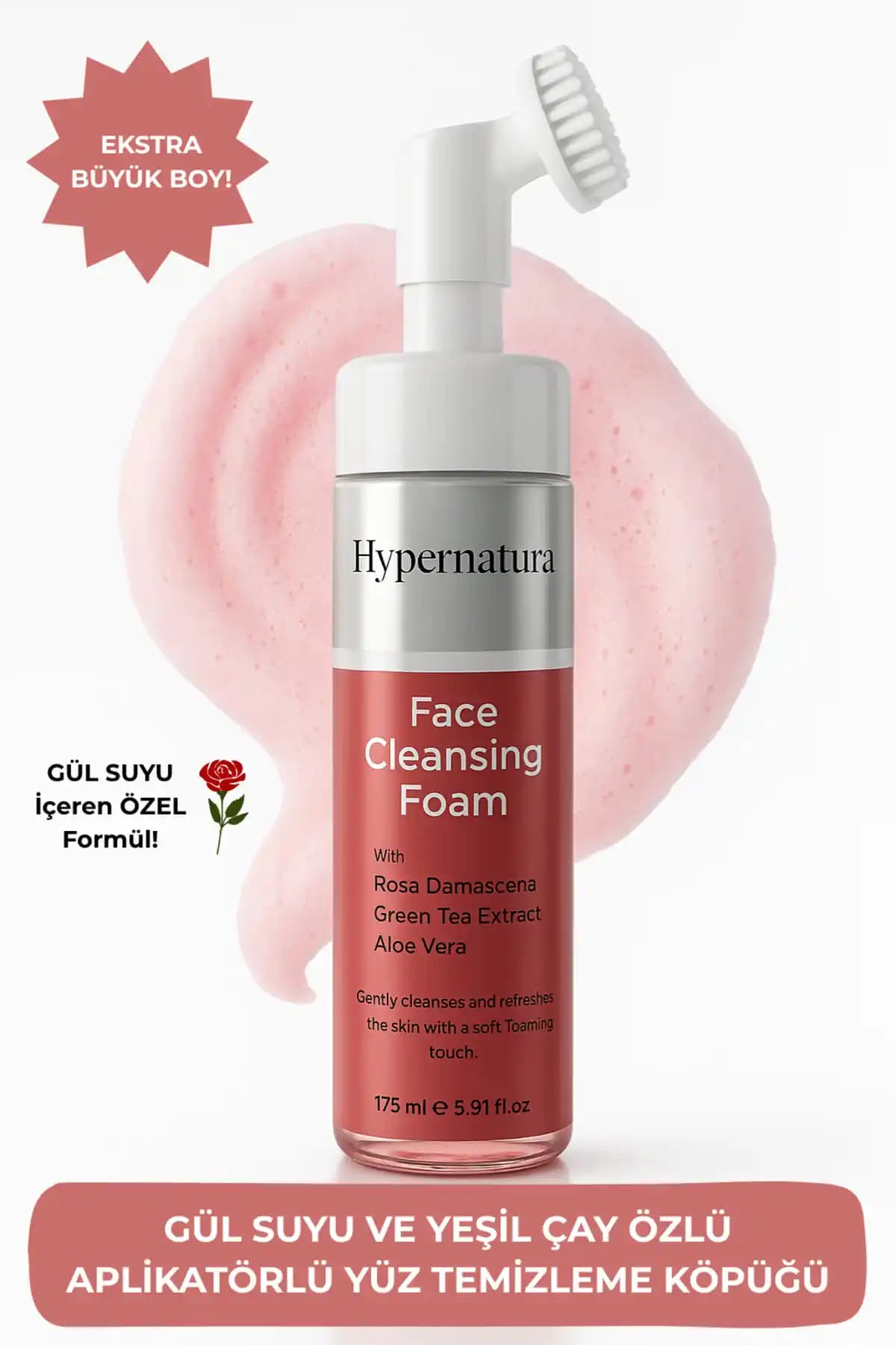 Hypernatura Büyük Boy Yüz Temizleme Köpüğü Doğal ve Etkili Cilt Temizliği İçin