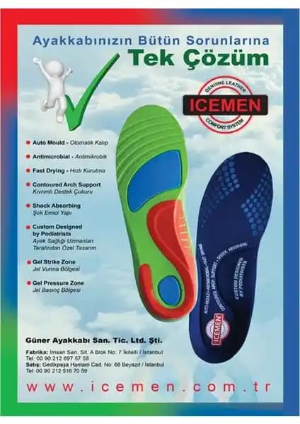 Icemen Spor Tabanlık: Ergonomik ve Dayanıklı Ayak Desteği ile Günlük Konfor