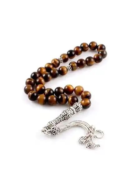 Kaplan Gözü Doğal Taş Tesbih Güç ve Şifa Kaynağı Estetik ve Dayanıklı Tasarım