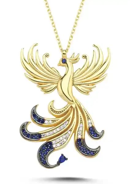 Kayra Mücevher Kraliçe Anka Kuşu Altın Kaplama Gümüş Kolye Özellikleri ve Tasarımı