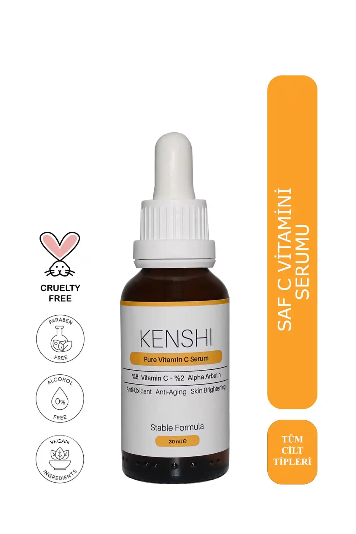 Kenshi Saf %8 Vitamin C + Arbutin Serumu: Cilt Tonunu Eşitleyen ve Aydınlatıcı Serum