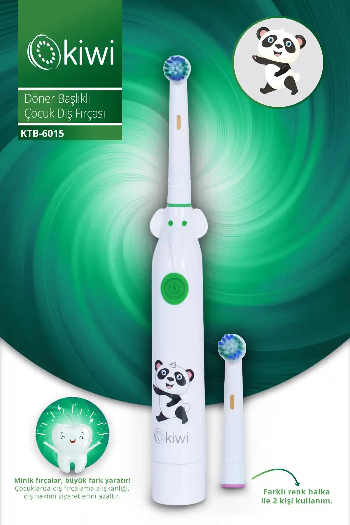 Kiwi Yeni Nesil Pilli Çocuk Diş Fırçası U2 Beyaz - Eğlenceli ve Etkili Ağız Bakımı