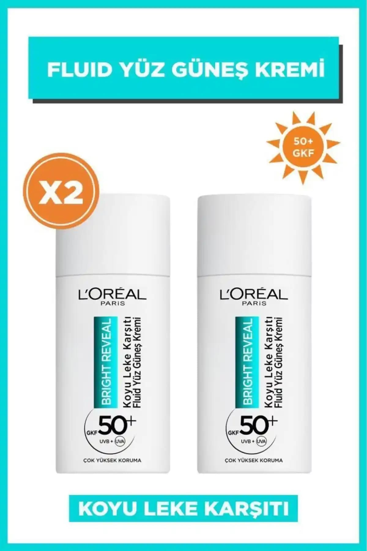 L'Oreal Paris Bright Reveal Koyu Leke Karşıtı Yüz Kremi Seti SPF 50+ ile Cilt Tonunu Eşitleyin