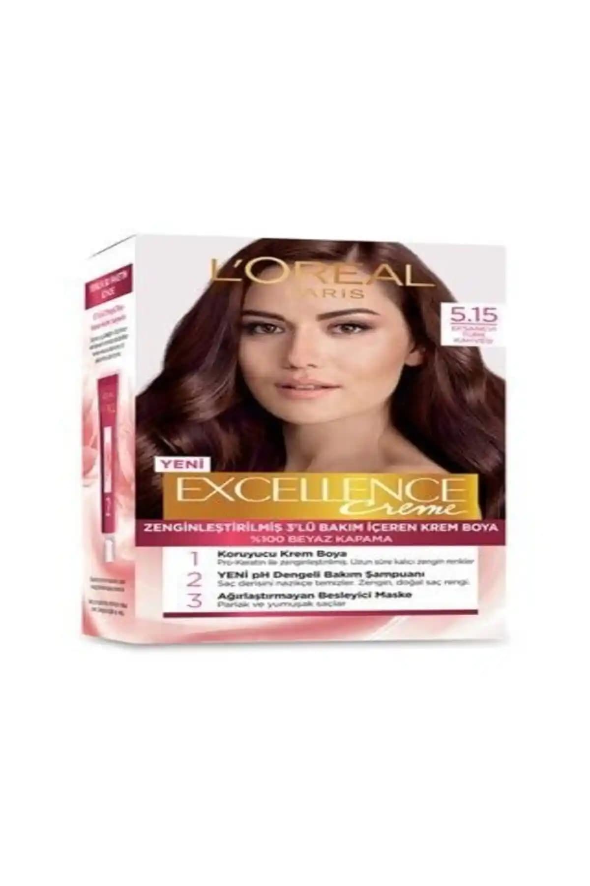 L'Oreal Paris Excellence Creme 5.15 Türk Kahvesi Saç Boyası Kalıcı ve Doğal Kahverengi Tonlar