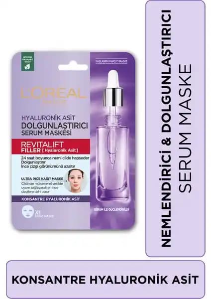 L'Oréal Paris Revitalift Filler Dolgunlaştırıcı Serum Maske: Cilt Sıkılaştırıcı ve Dolgunlaştırıcı Etkili Ürün