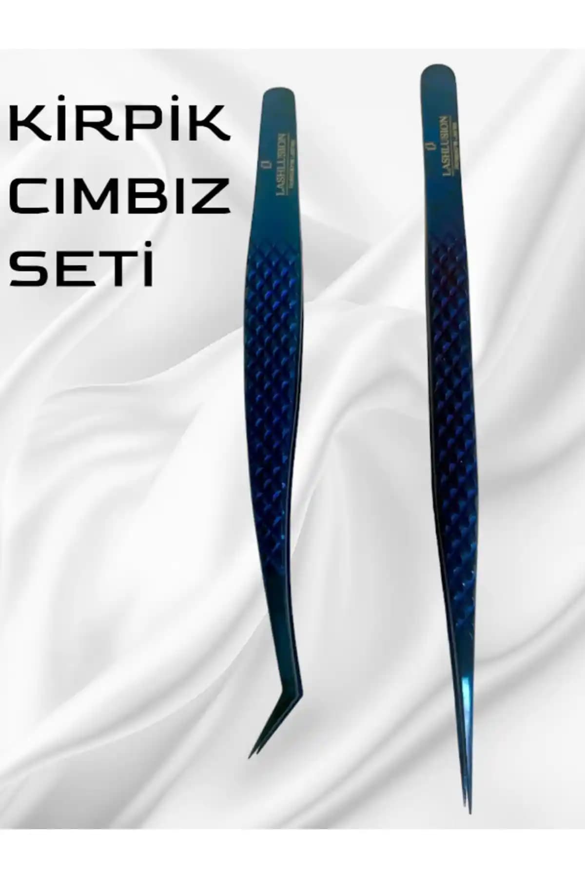 Lashlusion Mavi Ipek Kirpik Cımbız Seti Profesyonel Kullanım İçin Dayanıklı ve Ergonomik Tasarım