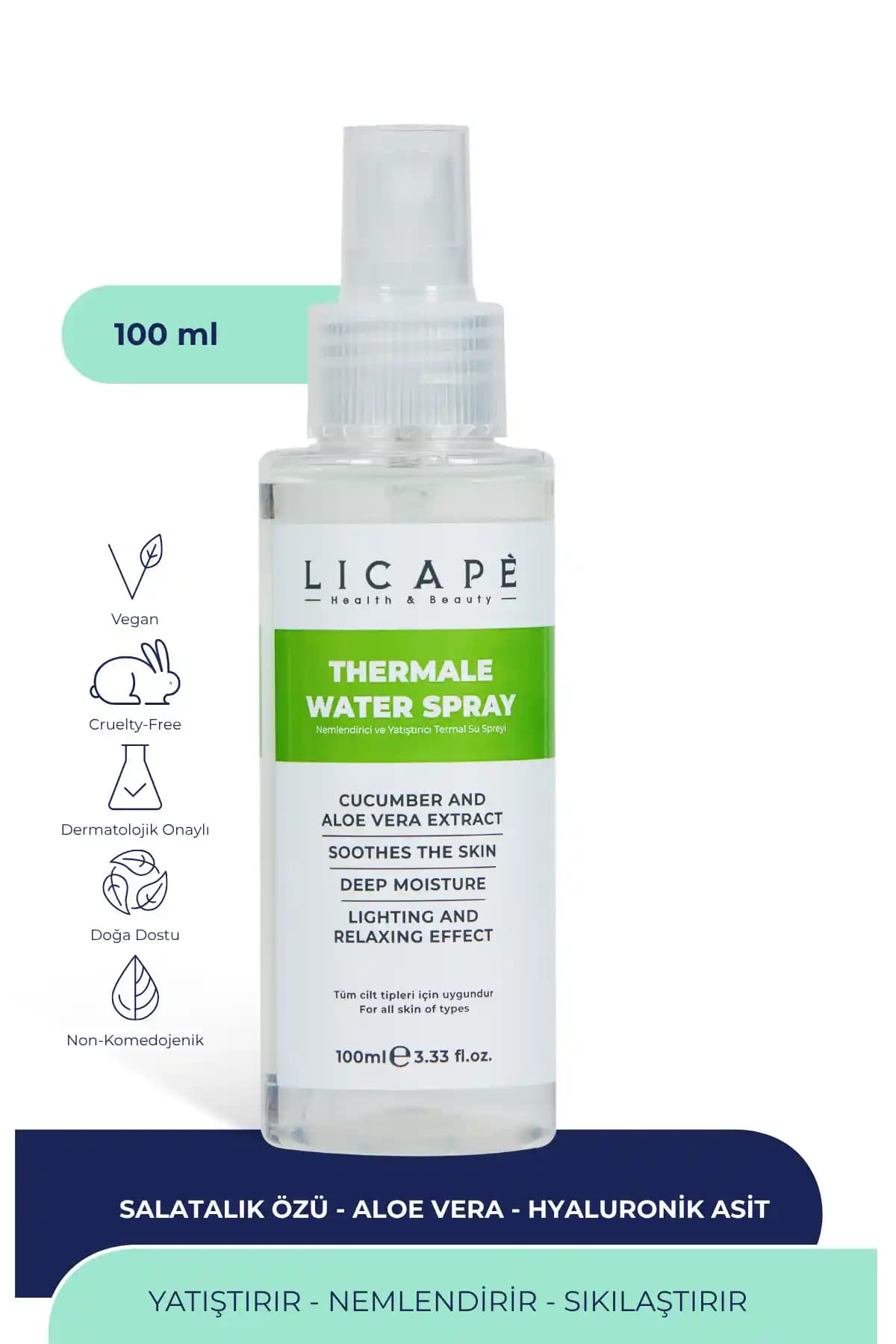 Licape Nemlendirici ve Yatıştırıcı Termal Su Spreyi: Hassas ve Kuru Ciltler İçin Doğal Çözüm