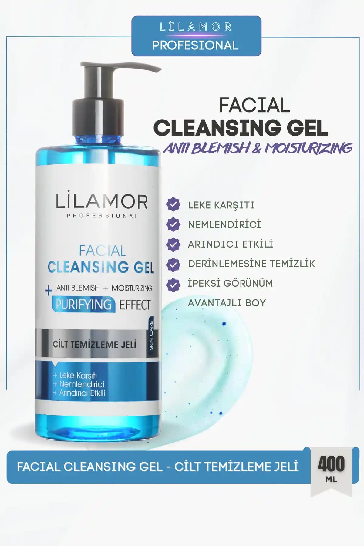 Lilamor Cilt Temizleme Jeli: Leke Karşıtı ve Nem Dengeleyici Çok Yönlü Cilt Bakım Ürünü
