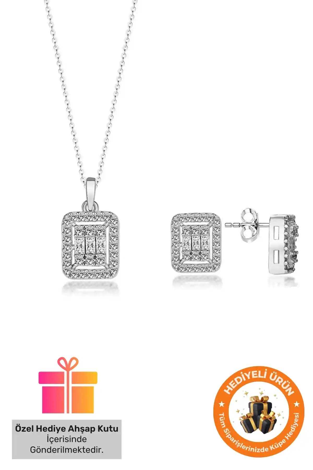 Lucente Jewellery Gümüş Takı Seti Hediye Kutusunda Zarif ve Dayanıklı Tasarım