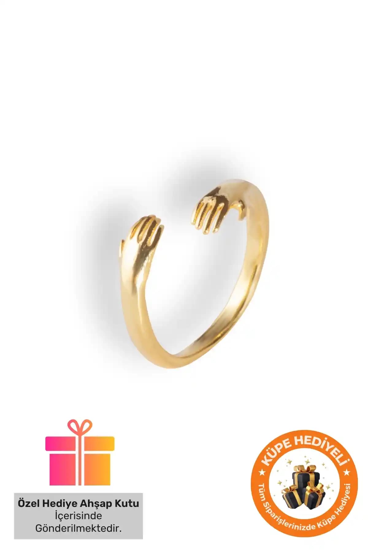 Lucente Jewellery Özel Hediye Kutulu 925 Ayar Altın Güçlü Kaplama Yüzük