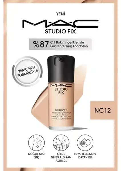 Mac Studio Fix Fluid SPF 15: Yüksek Kapatıcılık ve Doğal Mat Bitişi Sunan Fondöten