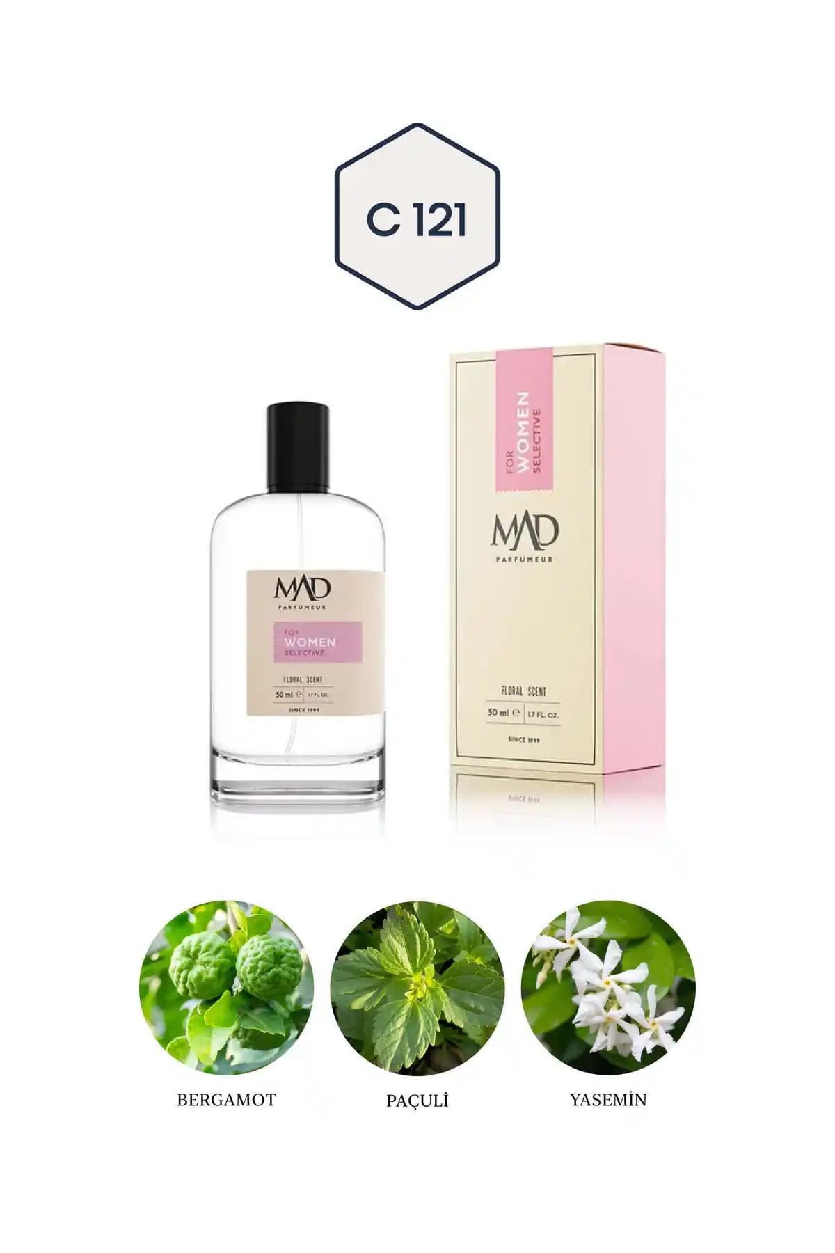 Mad Parfüm Mad C121 Selective 50 ml kadın parfümü zarafet ve kaliteyi yansıtan seçenek