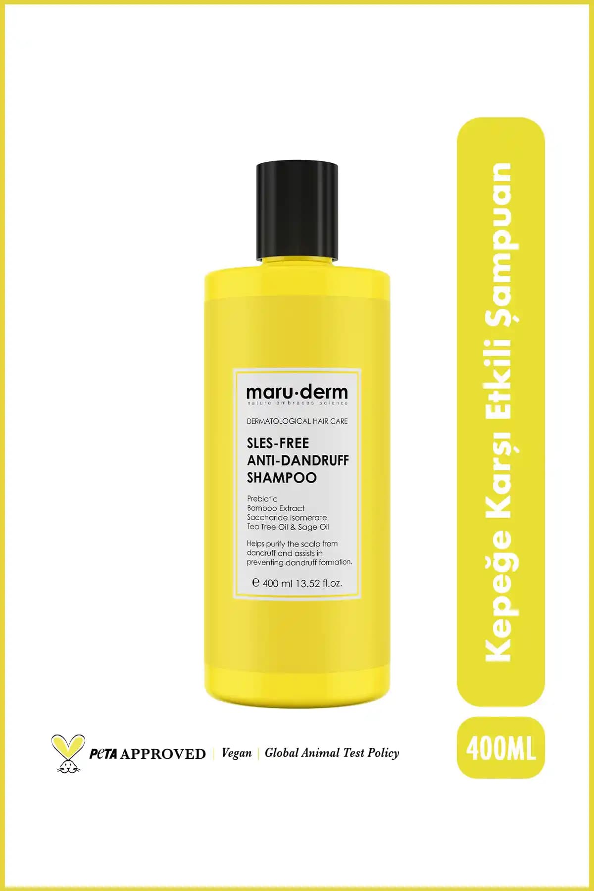 Maru.Derm Kepeğe Karşı Etkili Sülfatız Şampuan Saç Sağlığını Koruyan Doğal Formül