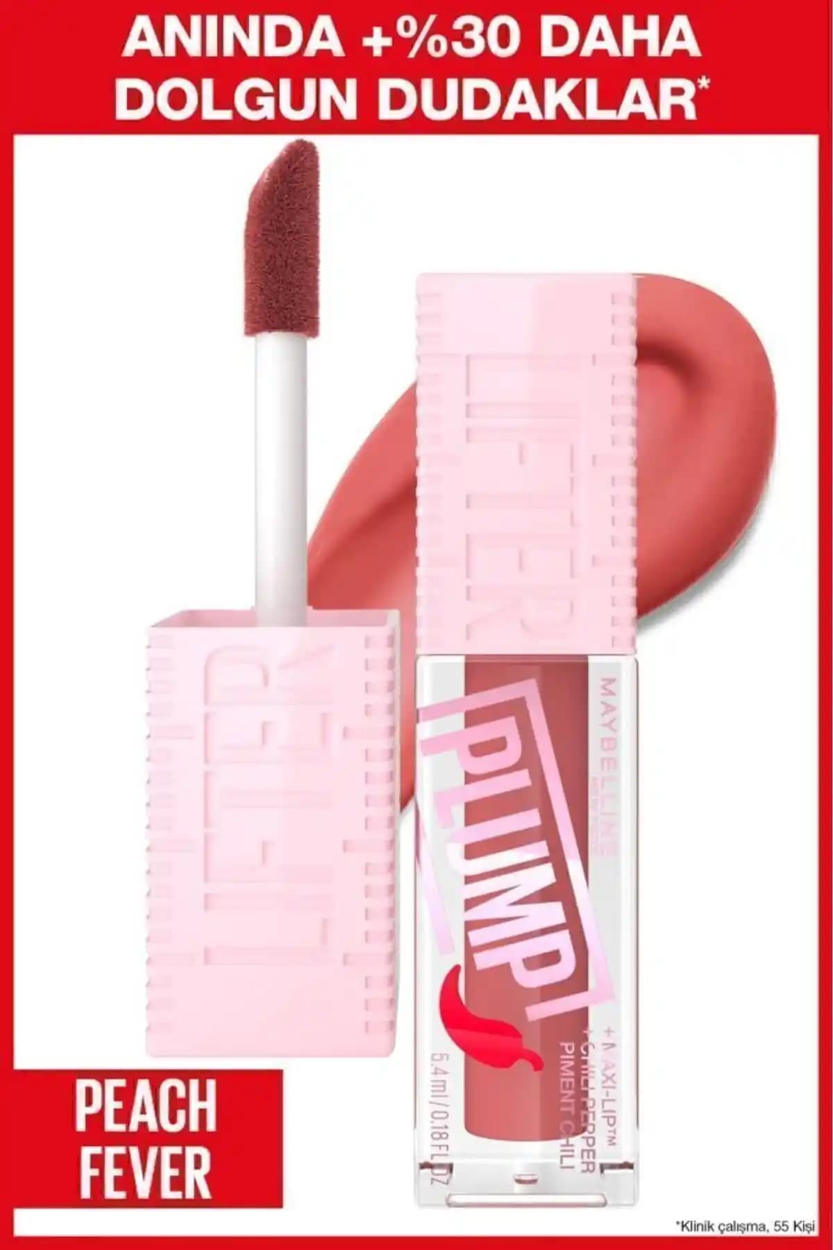 Maybelline New York Lifter Plump Dudak Parlatıcısı 005 Peach Fever Dudak Bakımı ve Dolgunlaştırıcı Ürün