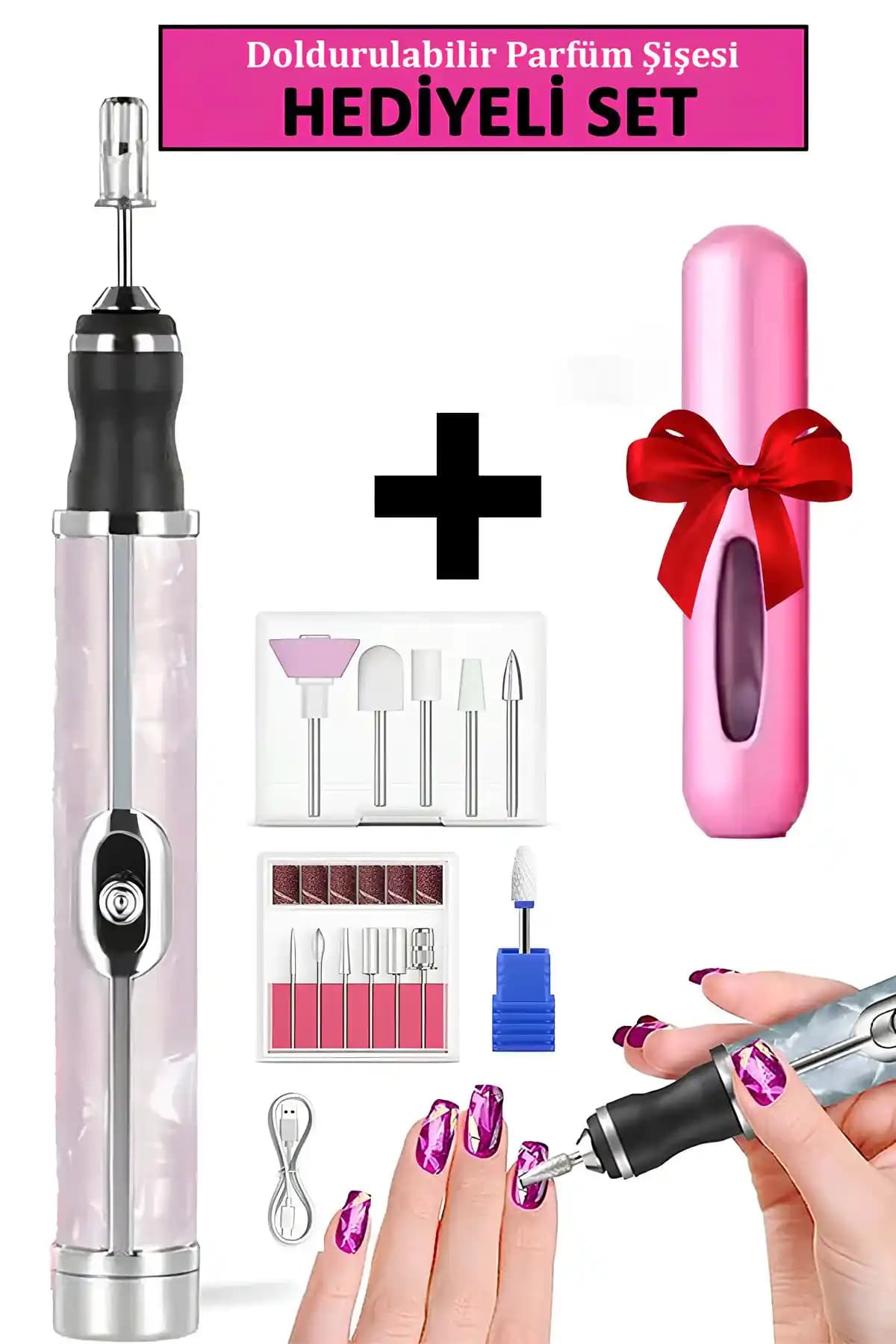 MOBEE 13 Parça Şarjlı Tırnak Törpüsü: Çok Yönlü ve Profesyonel Tırnak Bakım Seti