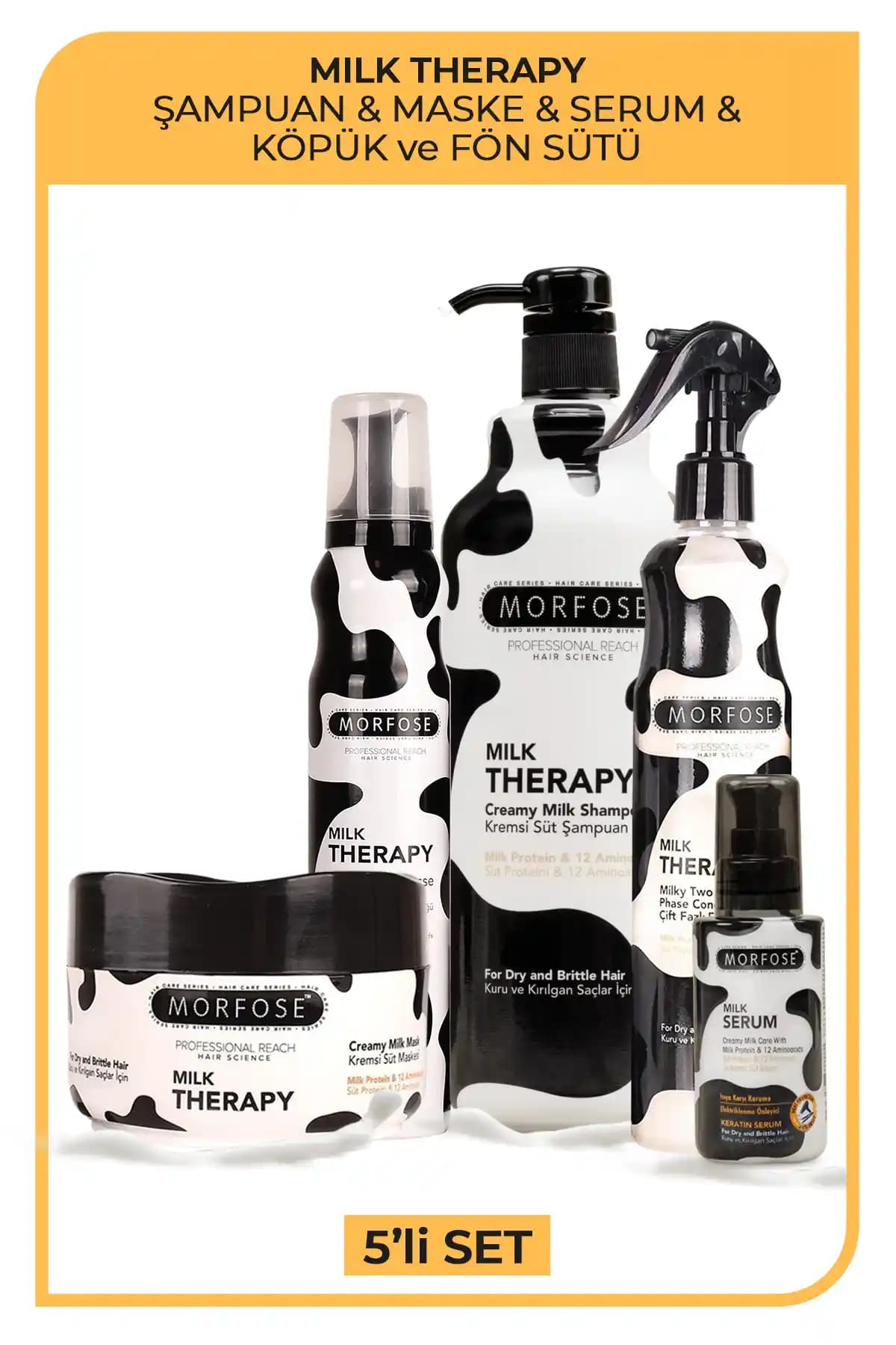 Morfose Milk Therapy 5'li Saç Bakım Seti: Güçlendirici ve Parlaklık Artırıcı Ürünler