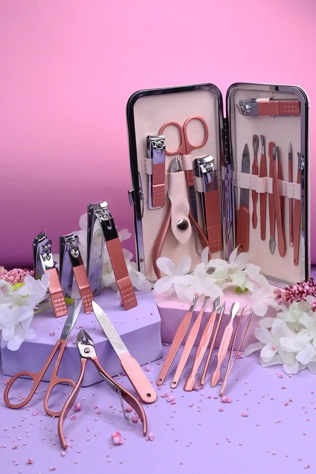 MUJGAN 12 Parça Bej Çantalı Pembe Çelik Manikür Seti Detaylı İnceleme ve Kullanım Rehberi