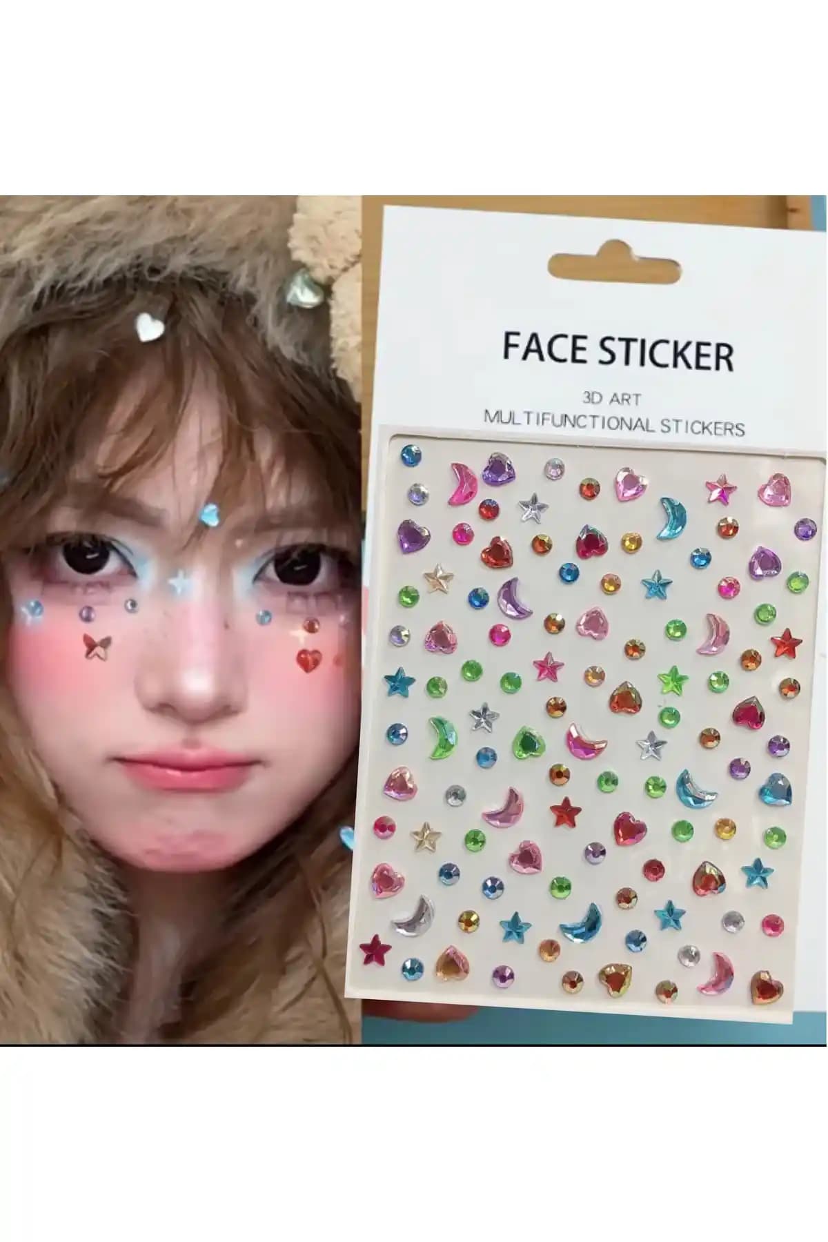 NEW HİLL Kendinden Yapışkanlı Taş Sticker ile Yüz, Göz, Tırnak ve Saç Dekorasyonu