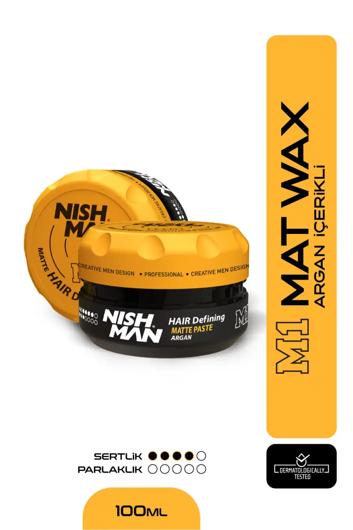 NISHMAN M1 Argan Özlü Mat Görünümlü Saç Wax: Yüksek Tutuş ve Doğal Hacim Sağlayan Ürün