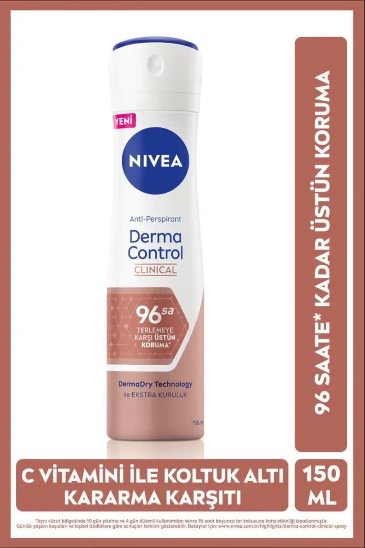 NIVEA Kadın Derma Control Clinical Sprey Deodorant Günlük Koruma ve Cilt Bakımı Özellikleri