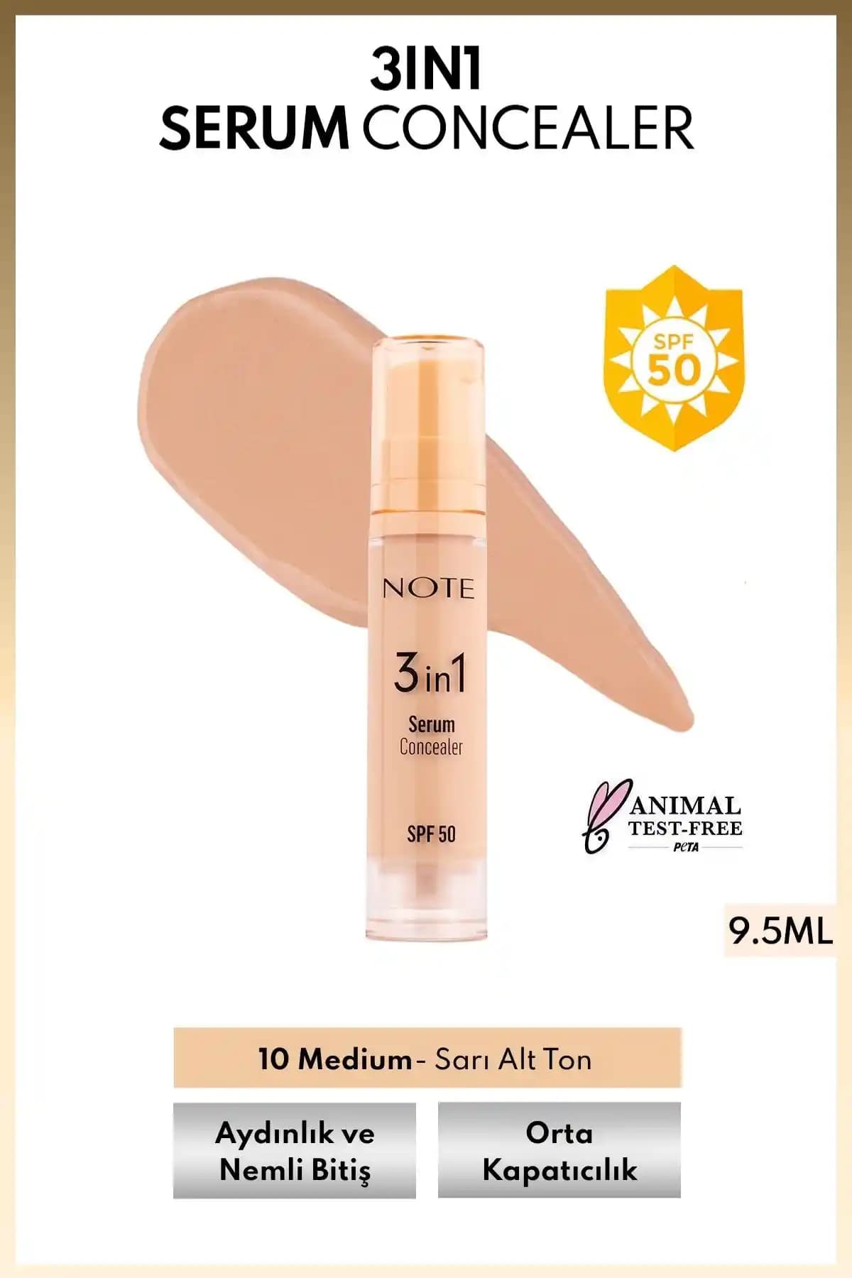 Note Cosmetics 3 in 1 Serum Concealer SPF 50 Göz Çevresi Bakımında Çok Yönlü Çözüm