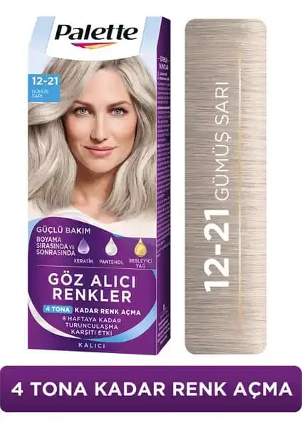 Palette 12-21 Gümüş Sarı ve 8-0 Bal Köpüğü Saç Boyası Karşılaştırması